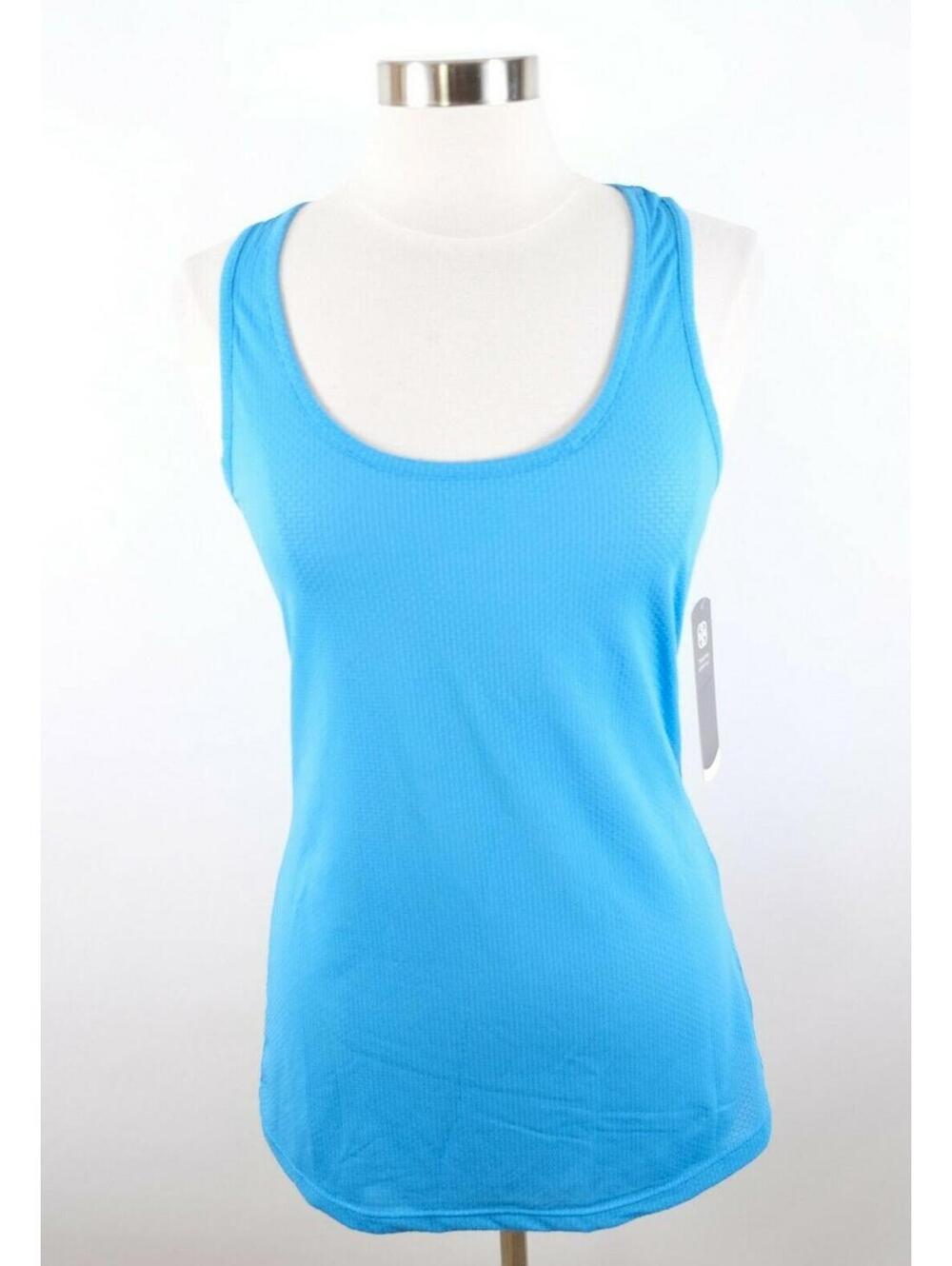 NEW Daisy Fuentes Fit Womens Mesh Blue Activewear Tank Top S